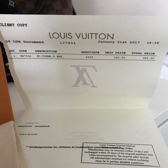 **SOLD JENIFER*** Louis Vuitton Damier Cosmetic - Picture 7 of 7